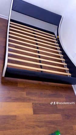 Black Faux Leather Platform Bed Frame