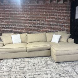 Free Delivery-Beige 2pc sectional sofa couch