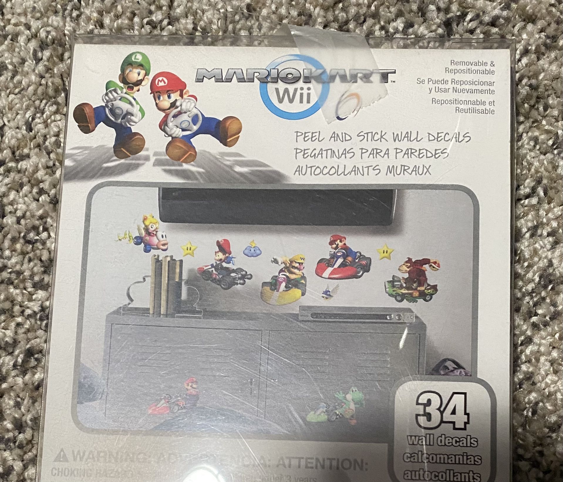 Mario Kart/Angry bird wall decals