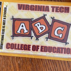 Virginia Tech VT Decal ABC College Of Education. New