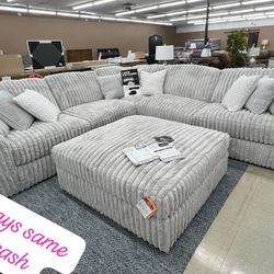 $50 Down Finance TOTAL $2490 Ashley Oversized Cloud Comfy Plush Modular Sectional Sofa Couch Ottoman Options Free Delivery 