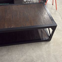Coffee Table And Media Shelf Desk Industrial