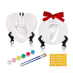 Baby Handprint and Footprint Kit,Ornament Keepsake Kit,Deluxe Clay Casting Kit for Baby Shower Gifts,Baby Xmas Ornament or Memorial with Bonus Persona