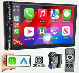 7” Touchscreen Double Din Car Stereo Apple CarPlay Android Auto