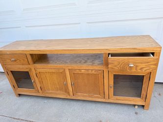 Solid oak tv console