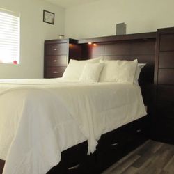 queen bed frame with storage