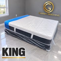 12” King Plush Pillow Top Mattress Set $399 | Brand New