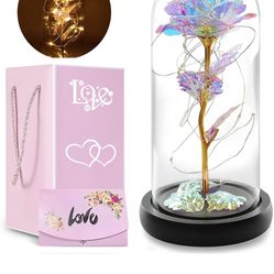 Colorful Artificial Galaxy Flower Rose Lamp