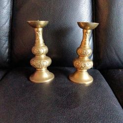 Antique Brass Candle Holders