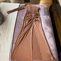 Brown Long Party Dress