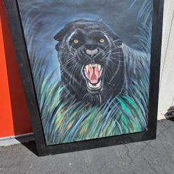Large Black Panther Painting 