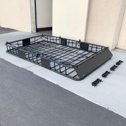 $160 (New) Roof basket and cargo net (set) 64x39” car top carrier luggage holder 150lbs max