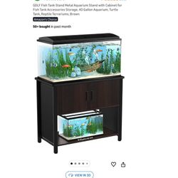 Fish Tank Aquarium Complete 30 Gallons Plus 3 10 Gallons Tank Filters Lamps Air Pump Also Comes With The Heavy Duty Stand 