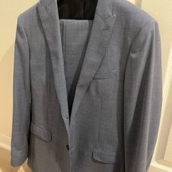 BANANA REPUBLIC MODERN Mens 40R Wool Suit Light Blue Standard Fit 31x30
