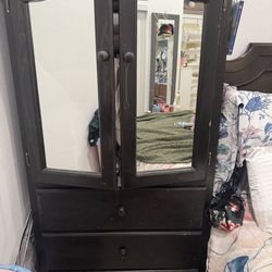 black wood wardrobe