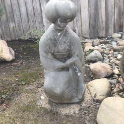 Unique cement Japanese geisha garden statue