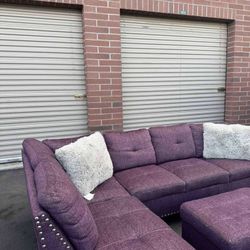 Really Nice Purple Sectional Couch 