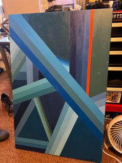 Blue abstract artwork  24x36”