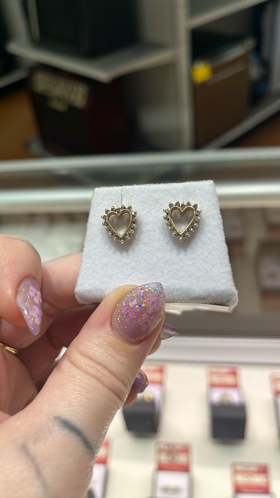 10k Gold Heart Earrings