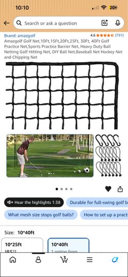Giant golf net up to 40 feet wide
