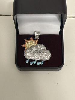 Silver Diamond And Precious Gems Pendant