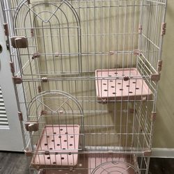 3 tier pet cage or pet house large in size 53"x40" pink in color brand new in condition