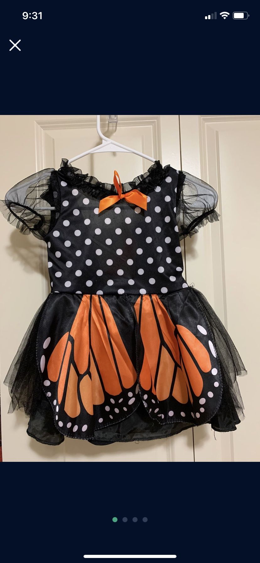 2T-4T size. Monarch butterfly costume.