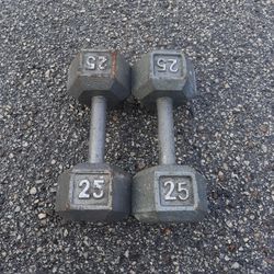 Pair Of 25lb Dumbells Dumbell Dumb Bell Workout Hand Weights