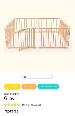 Harppa Grovi Wooden Baby Playpen