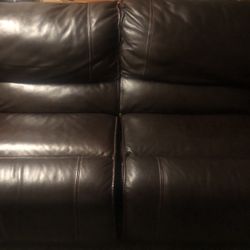 Beautiful Brown Leather Recliner Sofa