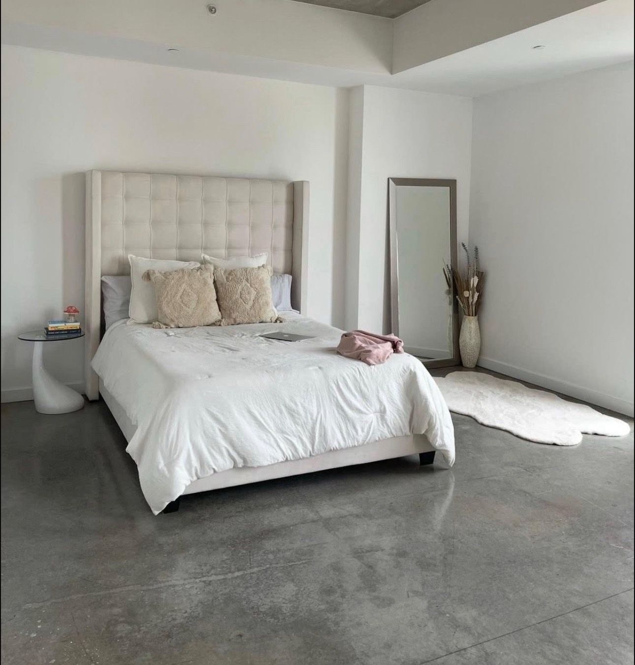 Bed with mattress
