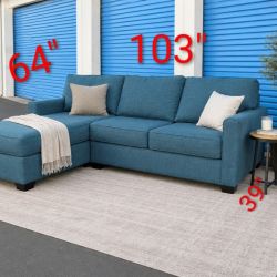 Blue Green Living Spaces Sectional Couch Sofa