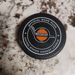 USHL Official Game Puck. Omaha Lancers. Used