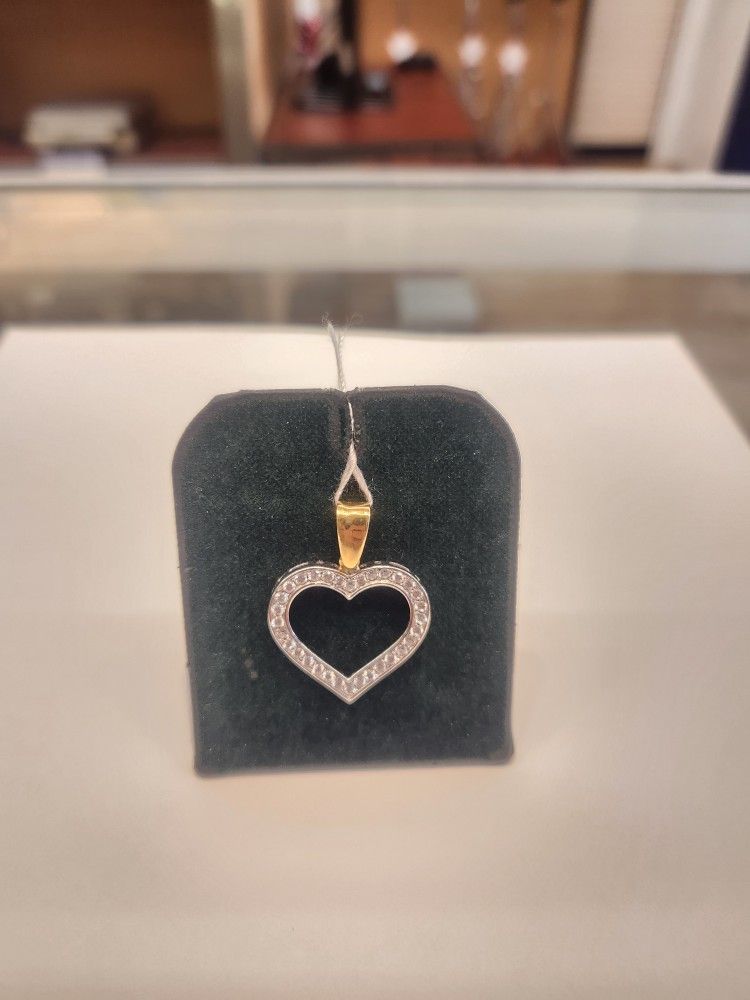 Two Tone Gold Heart Pendant 