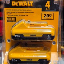 Dewalt Slim 20v, 2 X 4ah Batteries