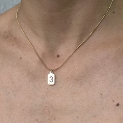 Necklace With Number 3 Charm