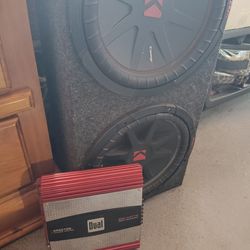 2, 10" Kicker Subwoofers,Box And Amp for $180.00obo
