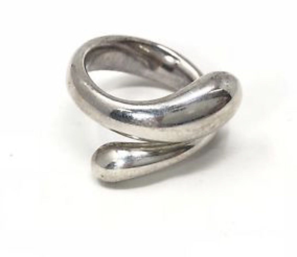 Tiffany & Co. 925 Silver Sterling Elsa Peretti Teardrop Ring Size 41/2