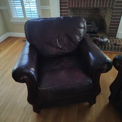 Leather Chair & Ottoman