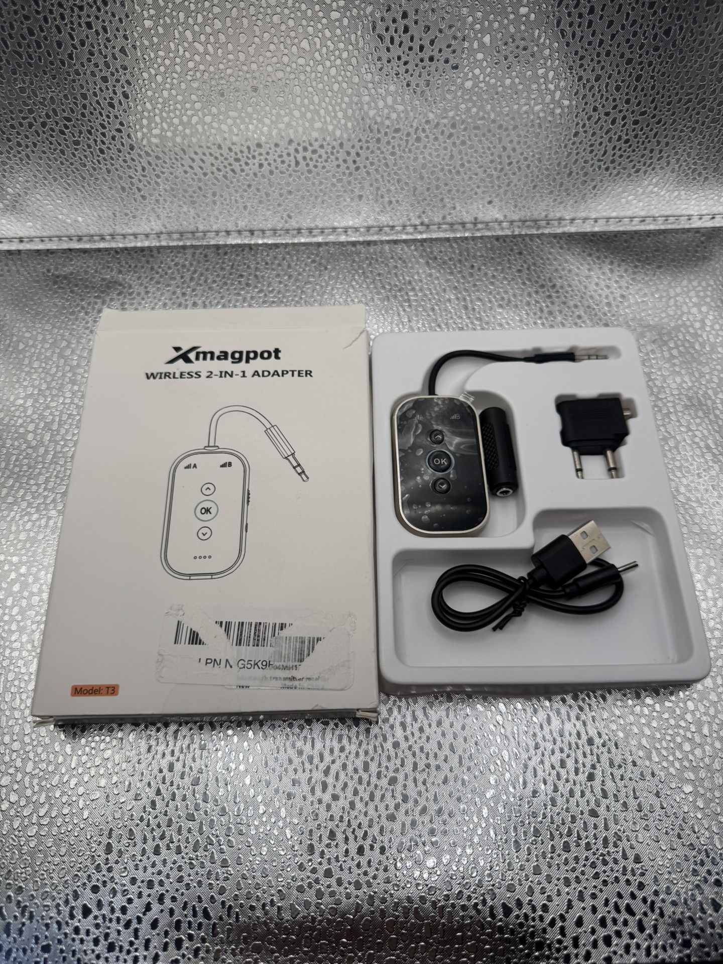 Xmagpot Bluetooth 5.4 Dual Link Adapter Powered Transmitter Receiver - Model- T3 Note: it has opened box