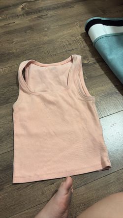Pink Ribbed Crop Tank Top