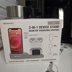 3-in-1 Charging Stand for iPhone Apple Watch AirPods (Merkury)