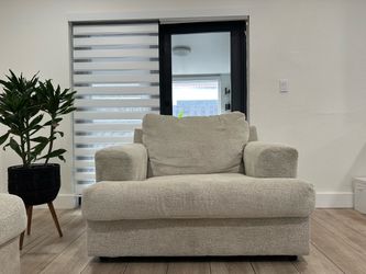 Beige Sofa, Oversized Chair & TV Stand Set