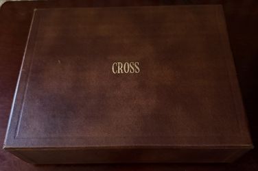 Vintage Cross Jet Crystal Desk Set With 1/20 10K Gold Filled Pen