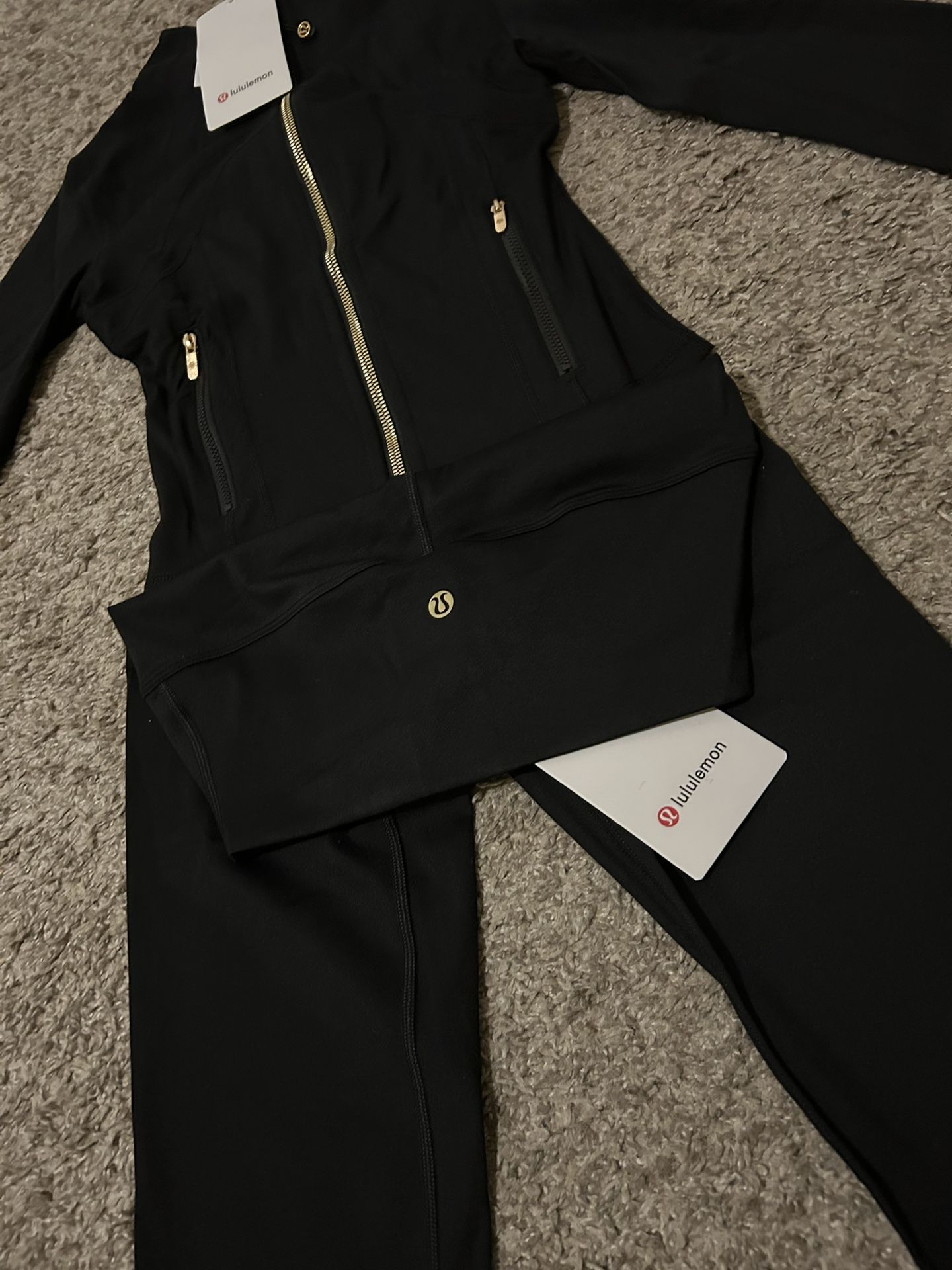 Lululemon, Athletic Wear Black And Gold Set, Size 2