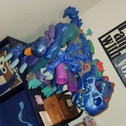 LIKE NEW XL WALKING ROARING FISHER PRICE IMAGINEXT ULTRA ICE BLUE DINO PLAY DINOSAUR T-REX TOY PLAYSET ACTION FIGURE 
