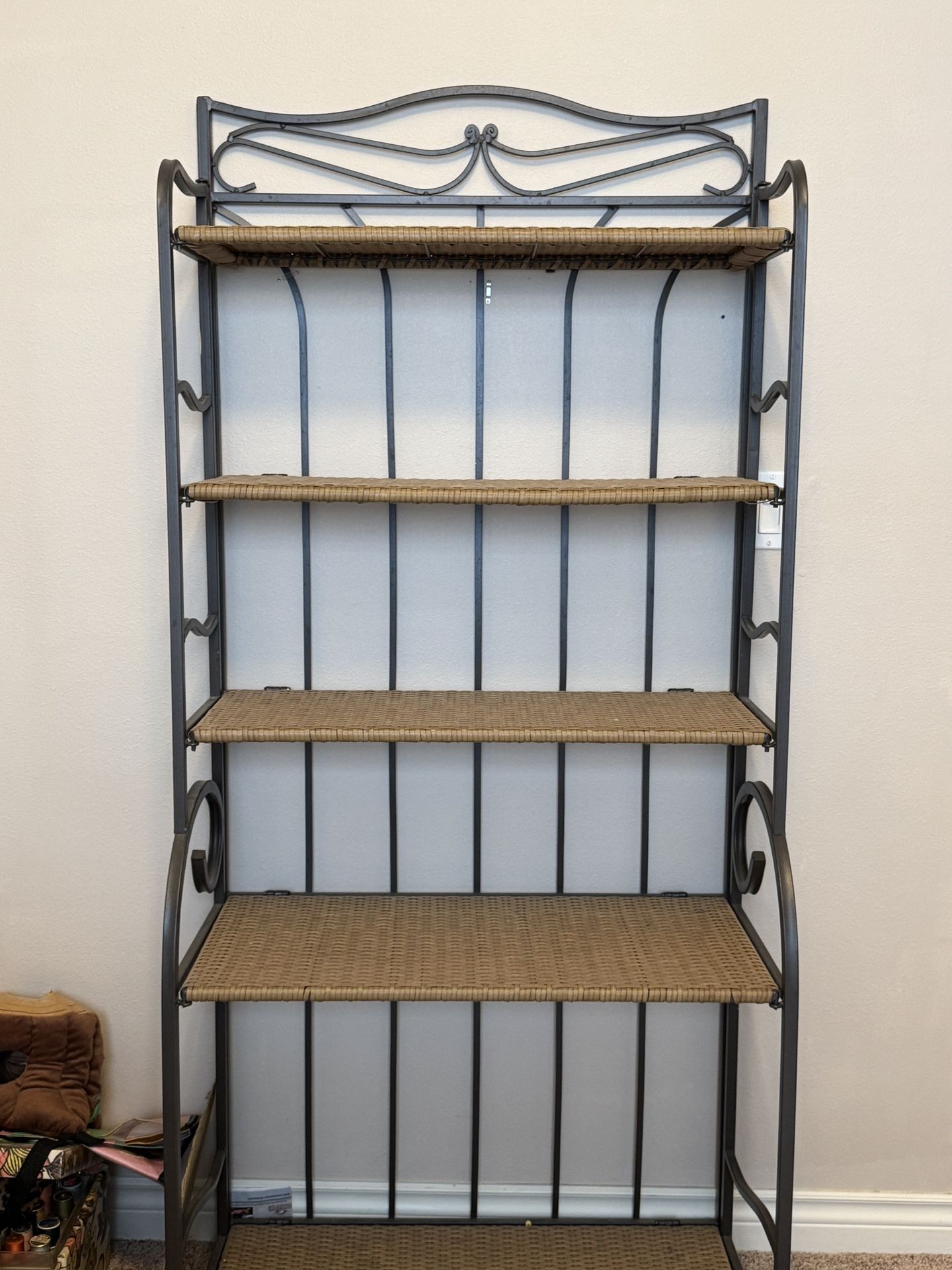 Etagere-Metal and Rattan