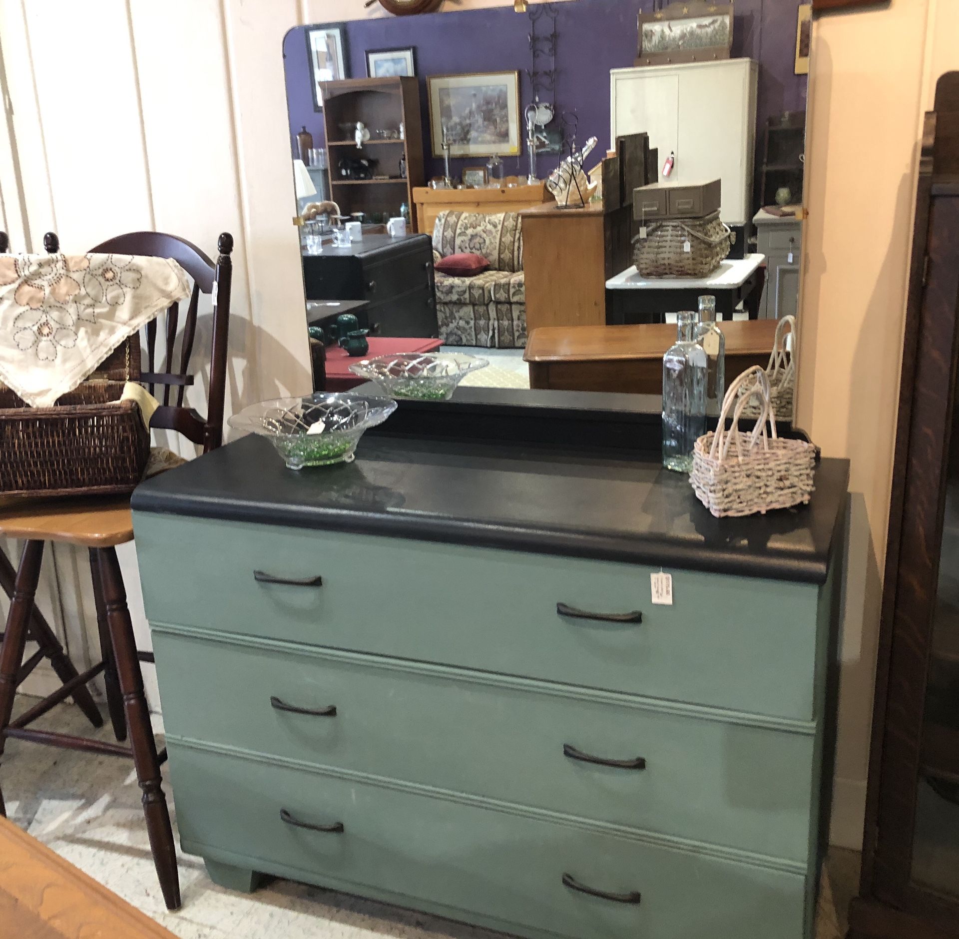 3 drawer dresser painted wandress and black