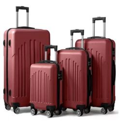 4 Piece Suitcase Luggage Set Hardside Suit case with Spinner Wheels TSA Lock