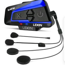 LEXIN B4FM Motorcycle Bluetooth Headset Helmet Intercom 10 Riders Music Share FM